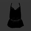 Stylish Black Sleeveless V Neck Dress With Pleated Skirt And Beaded Belt