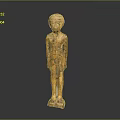 Ancient Style Carved Wooden Human Figure Sculpture With Textured Surface And Artistic Details