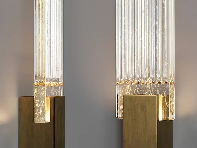 Modern Wall Lamps With Brass Base And Crystal Glass Strips For Warm Illumination 3d model
