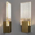 Modern Wall Lamps With Brass Base And Crystal Glass Strips For Warm Illumination