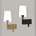 Modern Wall Lamps With White Shades Gold And Dark Bases For Interior Decor