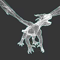 Fierce Reptile Dragon Model With Spread Wings Open Mouth Sharp Teeth And Claws