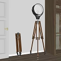 Modern Tripod Floor Lamp With Wooden Stand For Stylish Living Room Interior