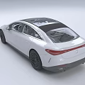 Mercedes Benz White Modern Sedan With Transparent Roof And Large Wheels