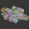 Lego Cosmic Spaceship Model With White Gray Design And Engine Parts