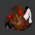 Game And Movie Character In Red And White Jacket With Red Tights And Brown Hair