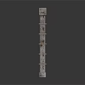 building column building frame steel frame wall rigid structure wall building wall 3d model