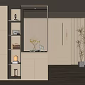 modern shoe cabinet cream shoe cabinet partition 3d model