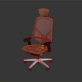 Comfortable Pink Office Chair With Mesh Back Headrest And Black Armrests