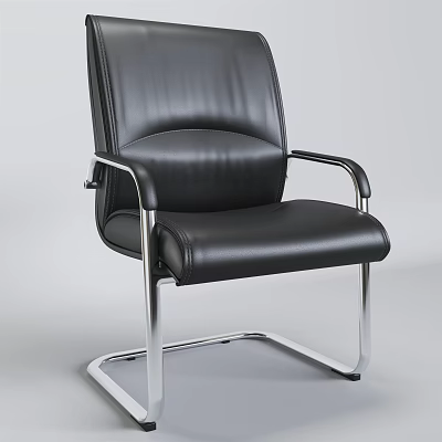Black Leather Office Chair Modern Office Chair 3d model