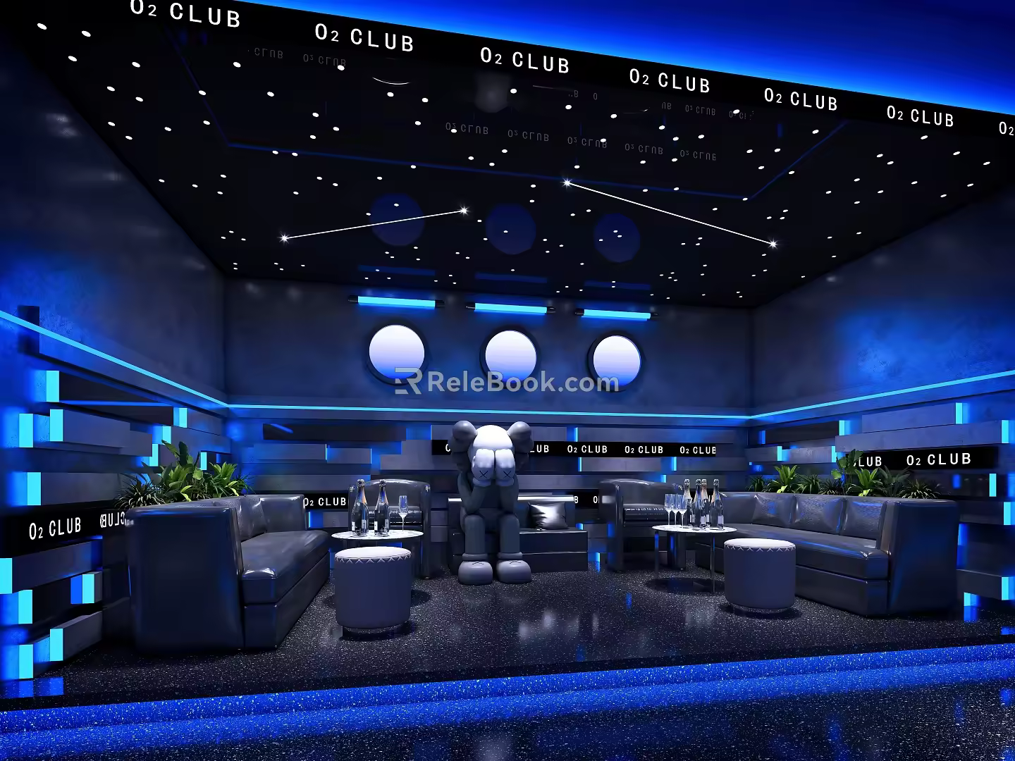 Bar KTV Rest Sofa Waiting Area 3d model