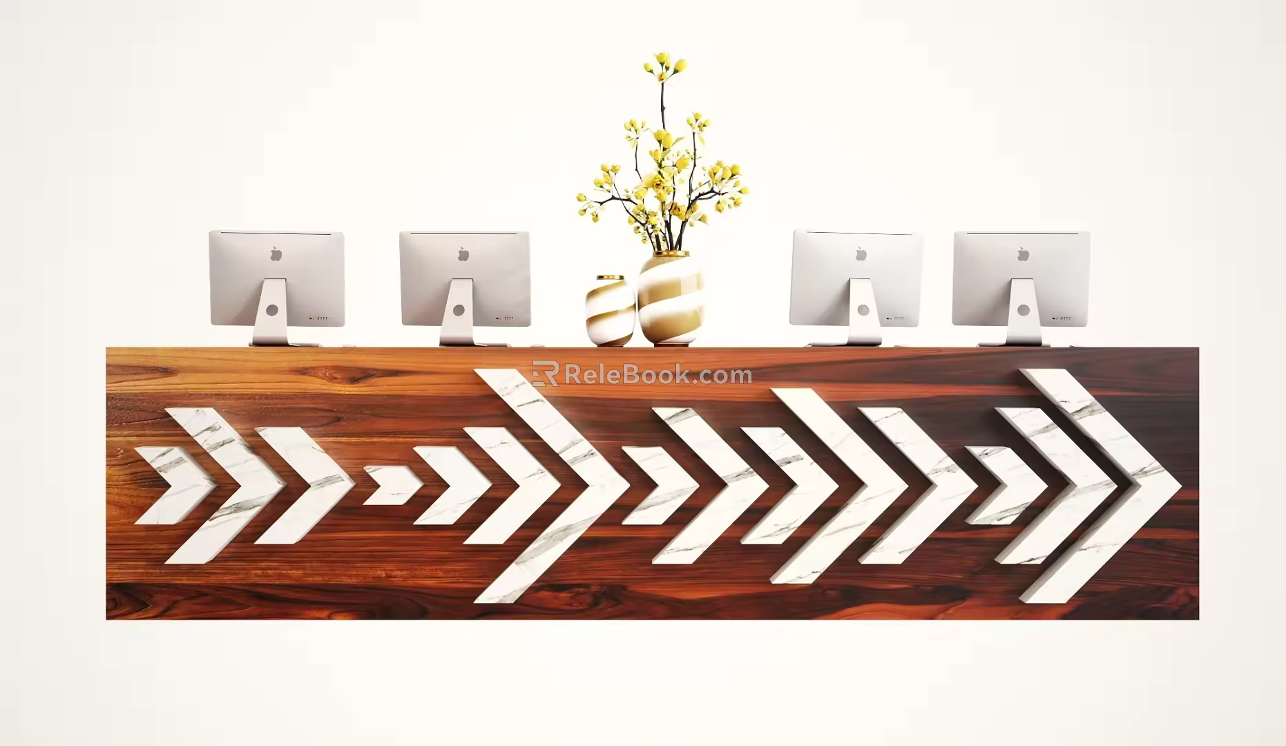 Modern reception desk front desk 3d model