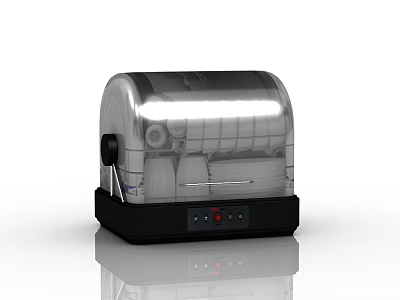 Modern Kitchen Appliance With Transparent Lid Black Base And Control Panel 3d model