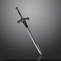 Medieval Decorative Sword With Ornate Handle And Sharp Metal Blade 3d model