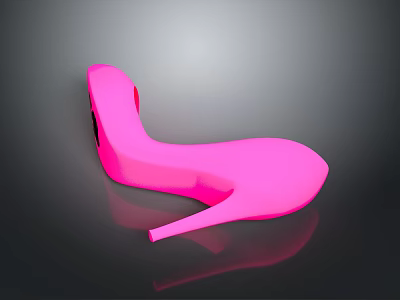 Pink High Heel Shoes With Sleek Modern Design And Glossy Surface Look 3d model