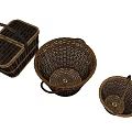 Practical Wicker Storage Baskets for Household Organizing with Various Sizes and Designs