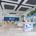 Modern Digital Store Interior With Bright Windows Brand Logos Electronic Products And Display Counters