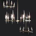 Contemporary Brass Frame Ceiling Light With Glass Shades And Multiple Bulb Design For Home Decor