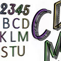 Colorful 3D Digital Alphabet Number Decorative Lights With Letters Design