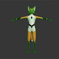 3D Animated Fox Character With Orange Body White Belly Black Gloves Diamond Chest Decoration Standing
