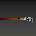 Fantasy Sword With Gradient Red Yellow Blade Serrated Edge And Striped Handle