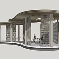 Modern Gallery Shelf Leisure Pavilion 3d model