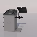 Gray Industrial Equipment With Control Panel And Black Protective Cover Structure 3d model