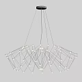 Modern Geometric Hanging Chandelier with Metal Frame and LED Light Bulbs