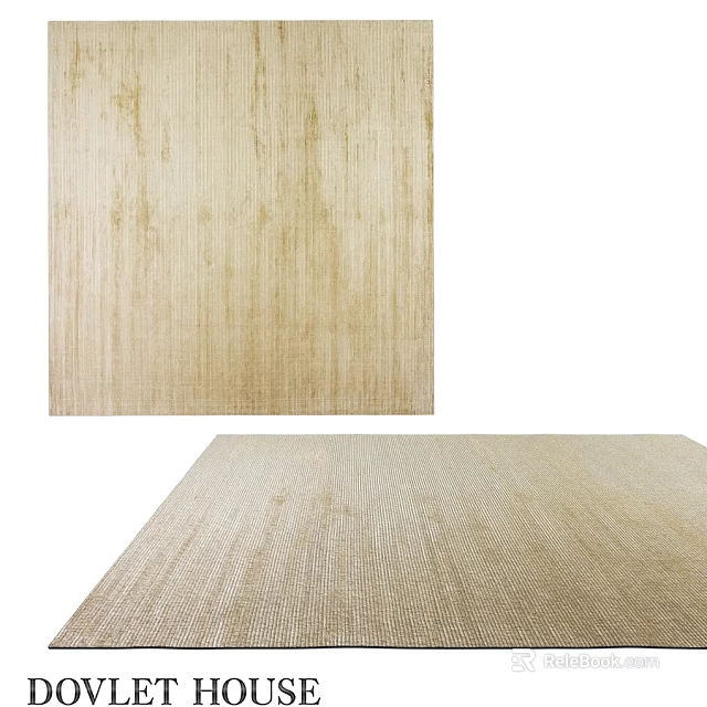 Square Beige Woven Rug With Natural Fiber Texture For Modern Home Decor 3d model 