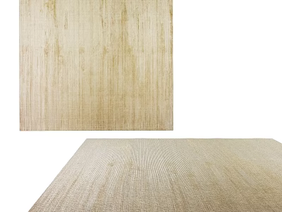 Square Beige Woven Rug With Natural Fiber Texture For Modern Home Decor 3d model