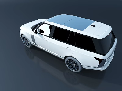 White SUV With Light Blue Roof And Black Wheels Modern Exterior Design 3d model