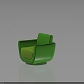 Stylish Modern Green Armchair With Armrests Comfortable Seat And Smooth Upholstery