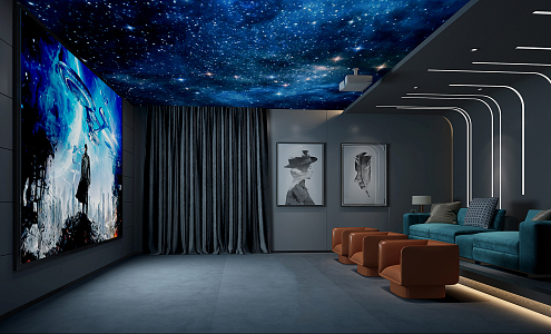 modern video room 3d model