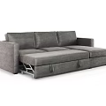 Modern Gray Sectional Sofa With Open Storage Compartment And Comfortable Design 3d model