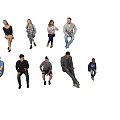 Modern multi-seated character combinations 3d model