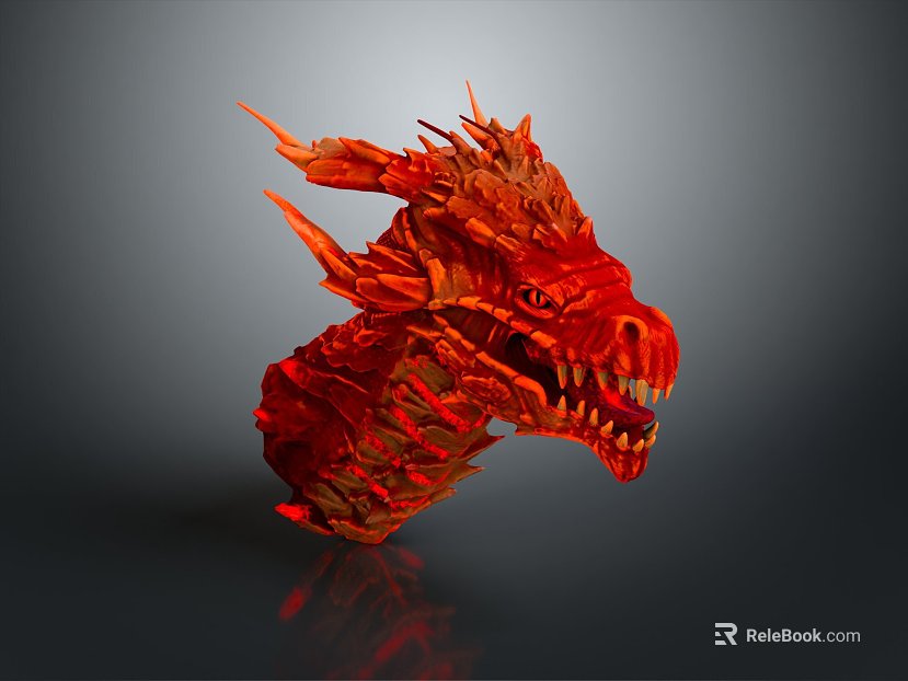 Modern game character dragon head dragon texture
