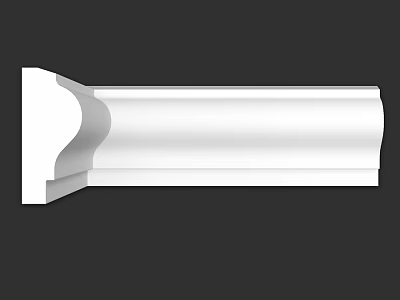 White Decorative Molding With Smooth Curved Design For Interior Architectural Use 3d model
