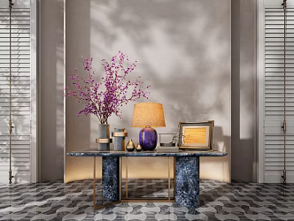 CCD Hotel End View Table Ornaments Floral Moss Combination Tree Table Lamp Floral Moss Ball Table 3d model