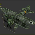 Cosmic Aerospace Biplane Model Featuring Cross Mark Blue Gray Propeller And Floats