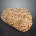 Natural Wooden Stone Block With Rough Textured Surface And Organic Patterns