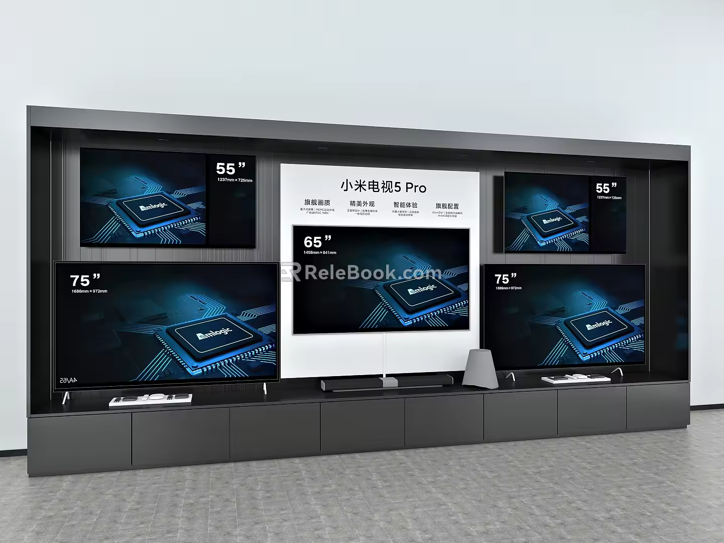 Shelf Display Rack Customized Rack Floor Stack Xiaomi Home Shelf Light Box Cabinet TV Display Rack Computer Display PC Desktop Headset Xiaomi Mobile Phone Washing Machine Notebook Machine 3d model
