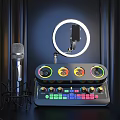 Mobile Digital Live Streaming Equipment With Ring Light Phone Stand Microphone And Audio Mixer