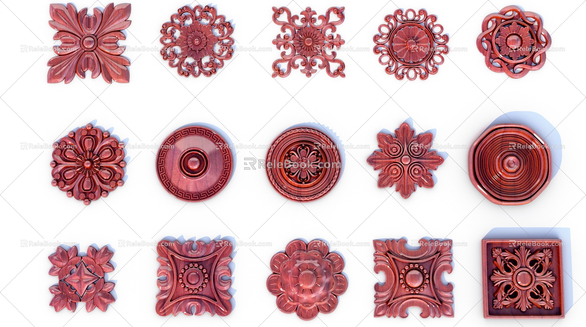 European-style carved decoration 3d model