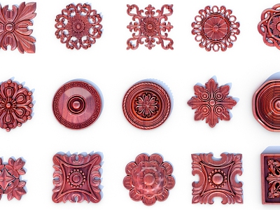 European-style carved decoration 3d model