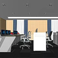 Modern monitoring room Command control room Dispatching command center Monitoring hall Command hall Office desks and chairs 3d model