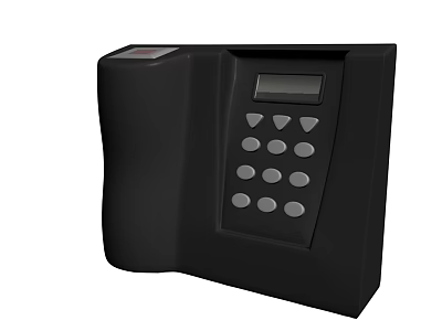 Black Headphone Speaker With Digital Display Screen And Control Buttons Functionality Design 3d model