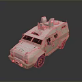 White Military Tank With Purple Wheels 3D Rendering Design Model