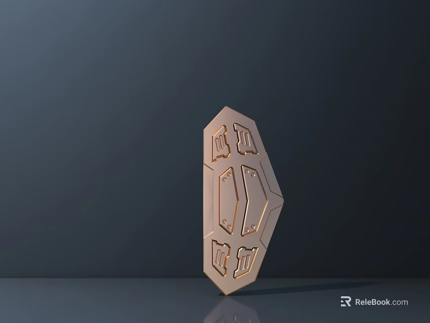 Modern Road Facilities With Geometric Metallic Structure And Reflective Surface For Urban Traffic Safety 3d model 