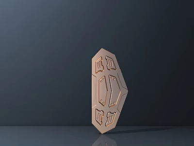 Modern Road Facilities With Geometric Metallic Structure And Reflective Surface For Urban Traffic Safety 3d model