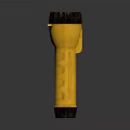 Stylish Yellow Flashlight With Black Top Bottom And Textured Cylindrical Surface 3d model